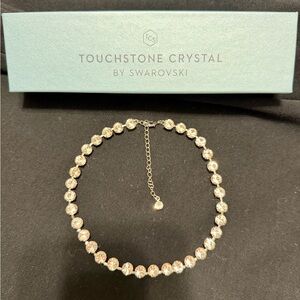 Touchstone Crystal Silver Necklace with Sparkling Accents